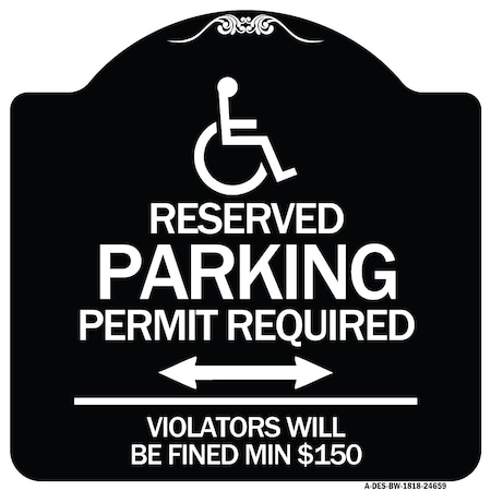 Connecticut Reserved Parking Permit Required Violators Will Be Fined Min $150 Aluminum Sign